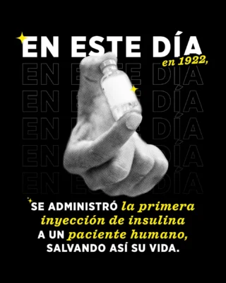 ¡Ups! Nuestra encargada de redes sociales tuvo una baja de glucosa y olvidó publicar esta imagen a tiempo🫢 ¡Agradecemos enormente a Banting y Best por hacer el 11 de enero una fecha tan memorable! Gracias a ellos, la comunidad de diabetes tiene insulina hoy en día. 💙