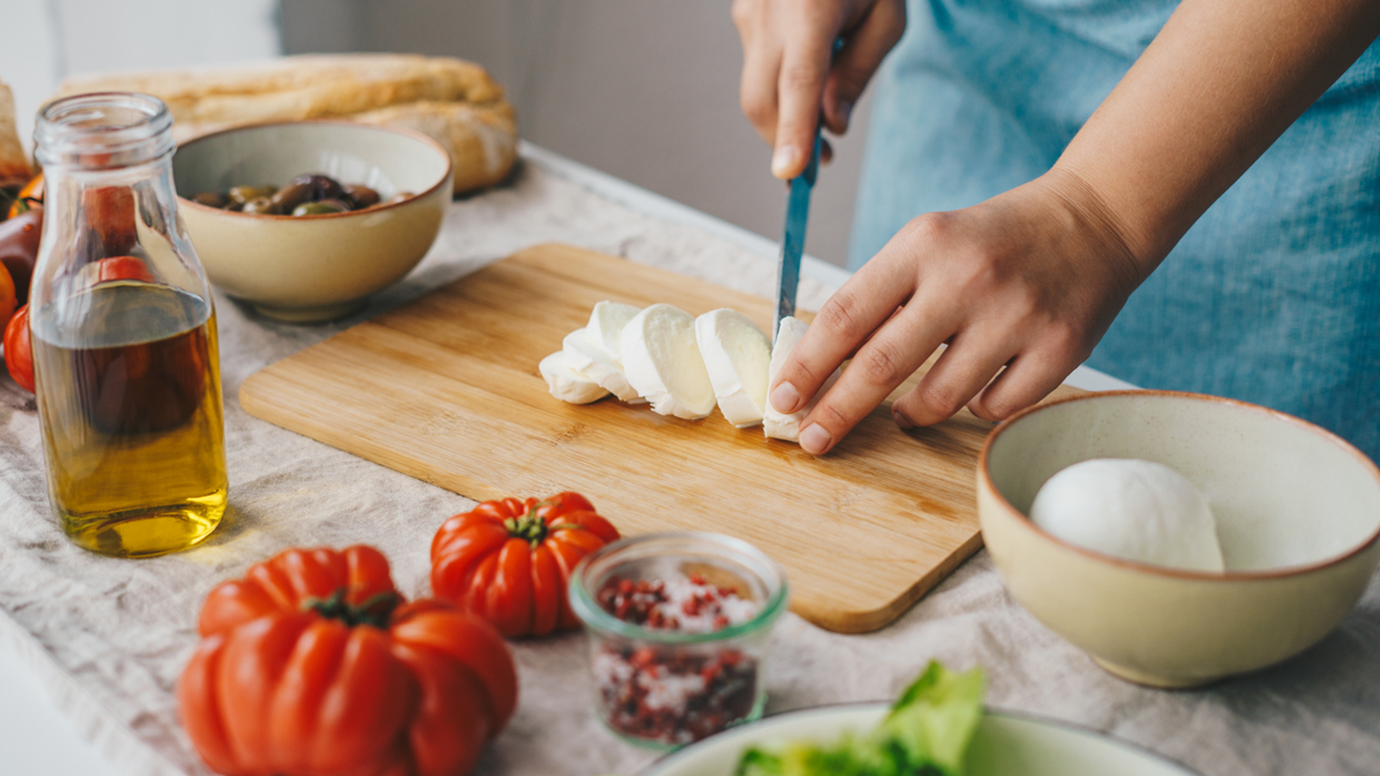 Greek antipasti prep.