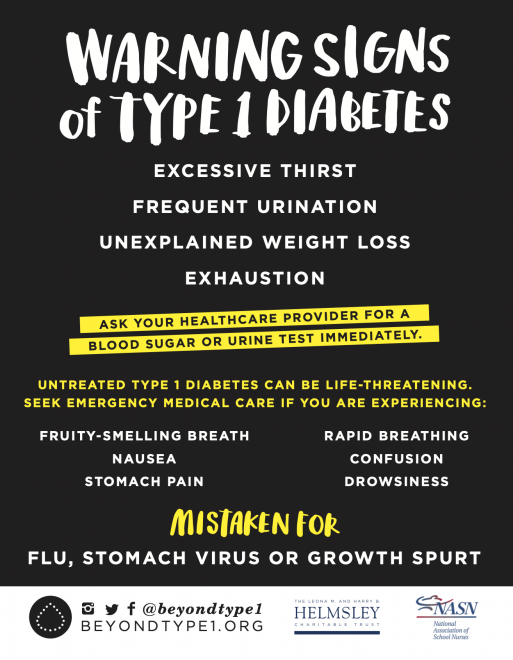 diabetes symptoms type 1