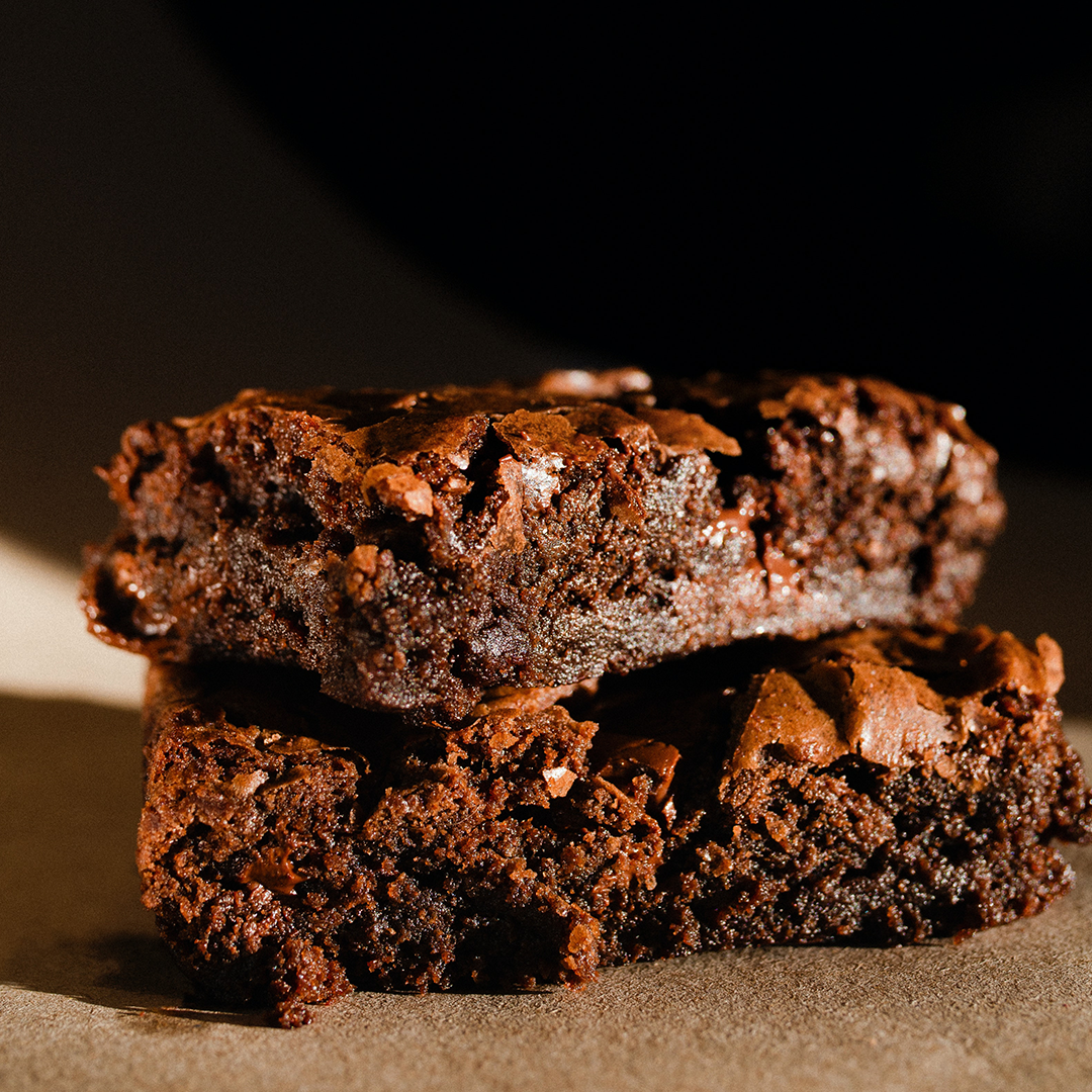 stack of two brownie squares
