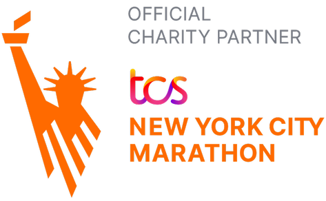 TCS New York Marathon Official Charity Partner logo in orange