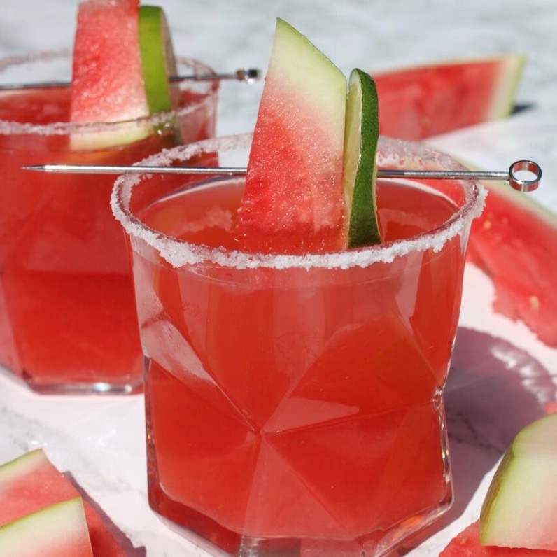 A couple of watermelon margaritas. 