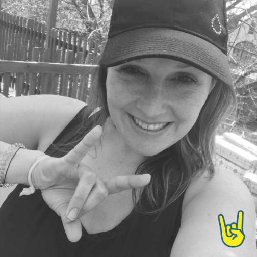 A woman posing with the #BuckOffDiabetes pose.