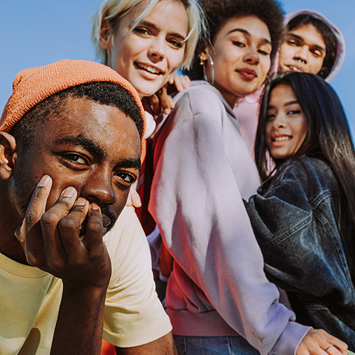 Young people smiling