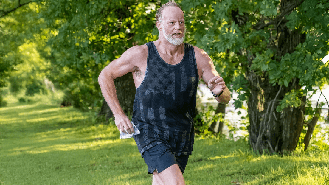 Bryan Koch running in preparation for the NYC Marathon.