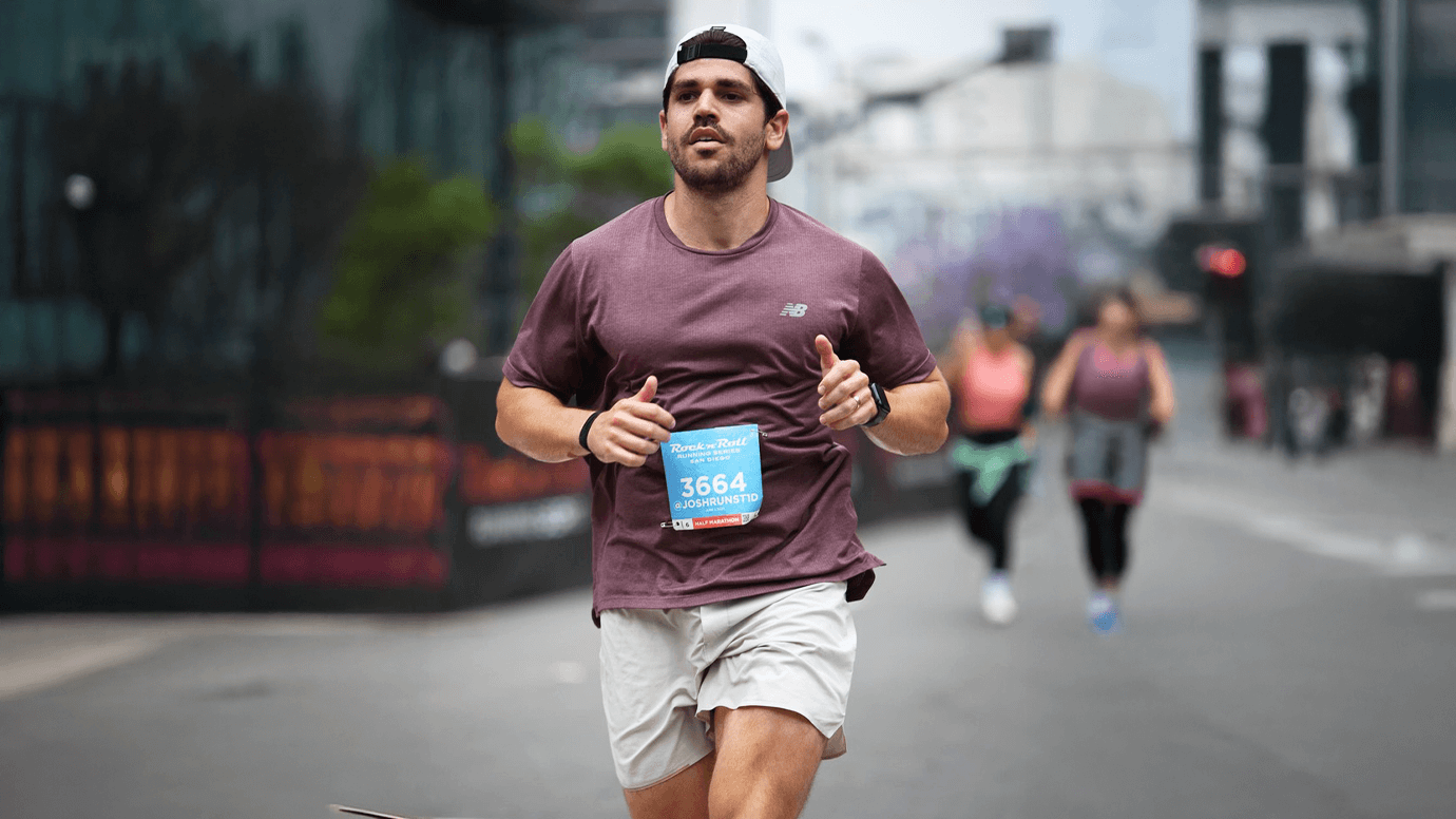 Josh Silverman runs a race.