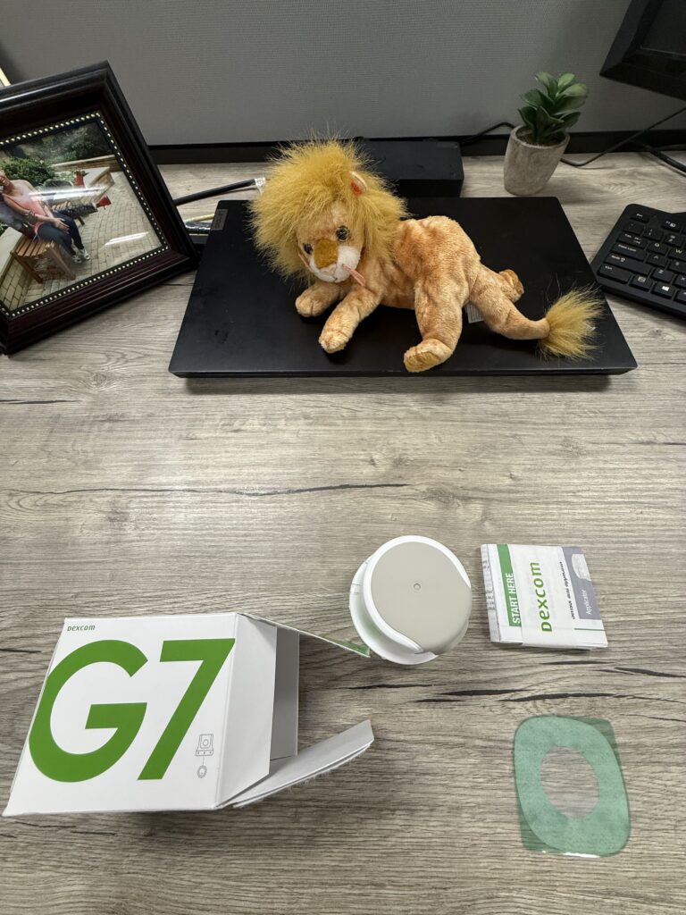 Ariel's Dexcom supplies.